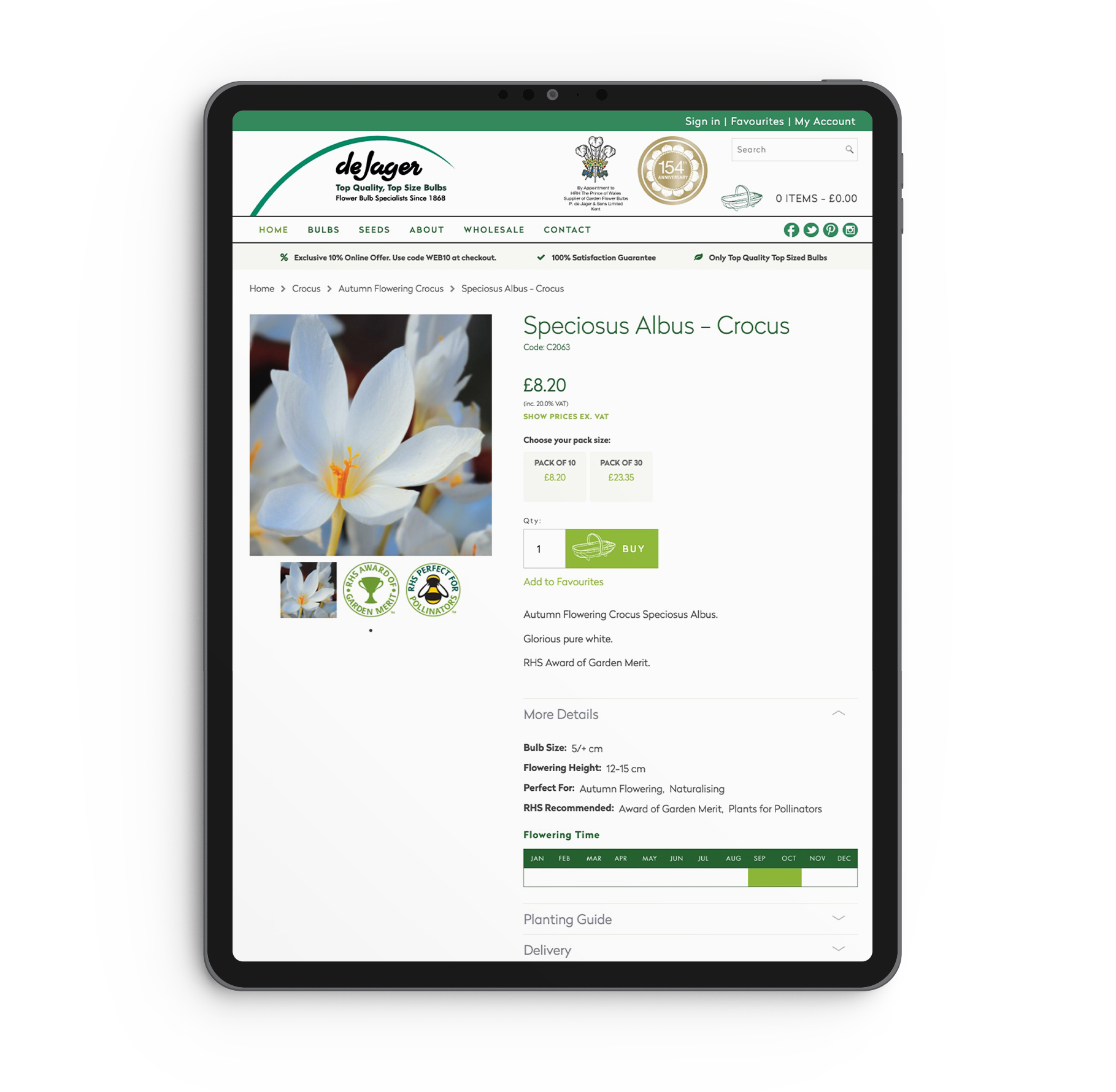 tablet showing De Jager website redesign