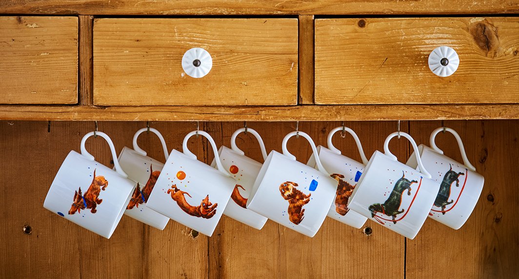 Jane Abbott Homeware Banner with Dogs Mugs