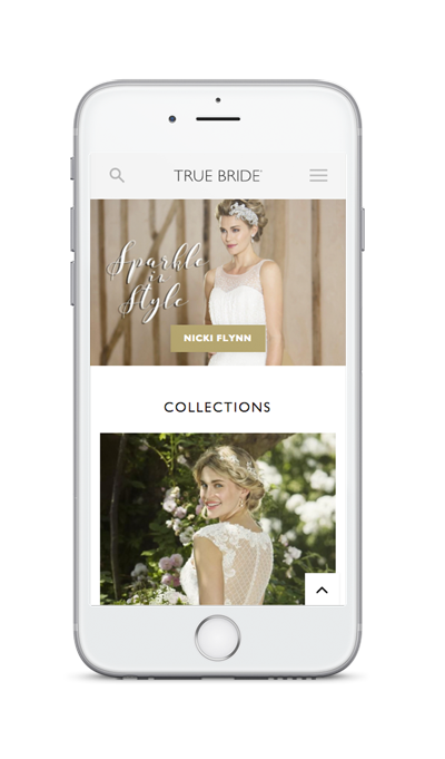 mobile showing True Bride built with Khoo Seller ecommerce website platform